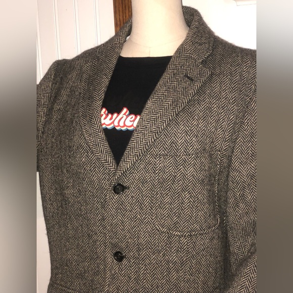 RALPH LAUREN Men’s Tweed Herringbone Single Breast Triple Button Wool Blazer LRG - Picture 4 of 16
